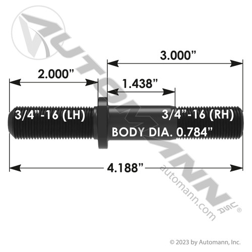 201.7016L LH WHEEL STUD DOUBLE ENDED