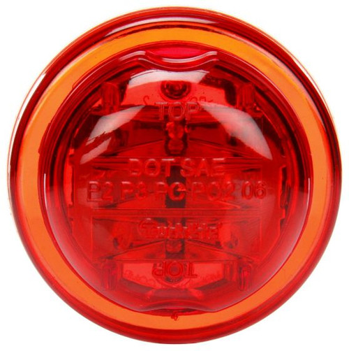 Truck-Lite 10375R - 10 Series High Profile LED Red Round 8 Diode Marker Clearance Light, PC, Fit 'N Forget Molded Connector, 12V