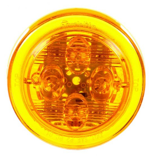 10385Y 10 SERIES, LOW PROFILE, LED, YELLOW ROUND, 8 DIODE, MARKER CLEARANCE LIGHT, PC, FIT 'N FORGET M/C, 12V