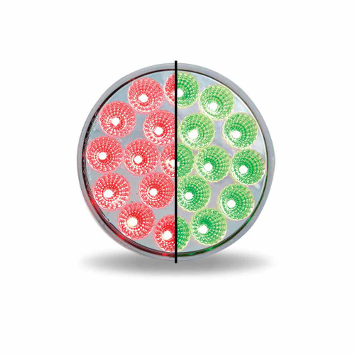 Trux TLED-4XRG - 4" Red Stop, Turn & Tail to Green Auxiliary Round LED Light - 19 Diodes