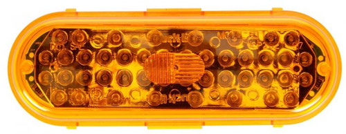60094Y 60 SERIES, LED, YELLOW OVAL, 44 DIODE, FRONT/PARK/TURN, BLACK PVC, GROMMET MOUNT, 12V, FIT 'N FORGET S.S., STRAIGHT PL-3 FEMALE, KIT