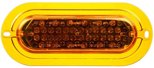 Truck-Lite 60364Y - Super 60 LED Strobe Light, 36 Diode Oval Yellow, Black Flange Mount, Class II, Metalized, Fit 'N Forget Stainless Steel, 12V