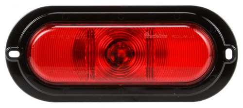 Truck-Lite 66056R - Super 66 LED Red Oval Stop Turn Tail Light with Black Flange, Fit 'N Forget Stainless Steel, Straight PL-3 Female, 12V Kit