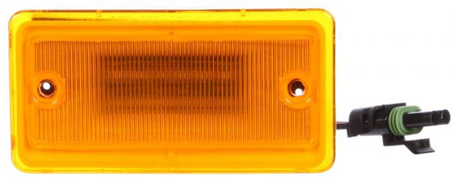 Truck-Lite 25256Y - 25 Series LED Yellow Rectangular 6 Diode Marker Clearance Light, P2, 2 Screw, Hardwired, PE Connector, 12V, Kit