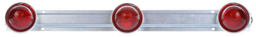 26740R 26 SERIES, INCANDESCENT, IDENTIFICATION BAR, BEEHIVE, RED, 3 LIGHTS, 9" CENTERS, SILVER, 12V, KIT