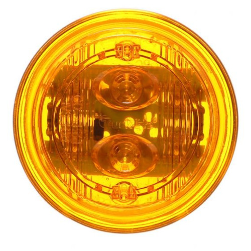 Truck-Lite 30086Y - 30 Series Low Profile LED Yellow Round 6 Diode Marker Clearance Light Kit, Black PVC Grommet Mount, Fit 'N Forget, Female PL-10, 12V