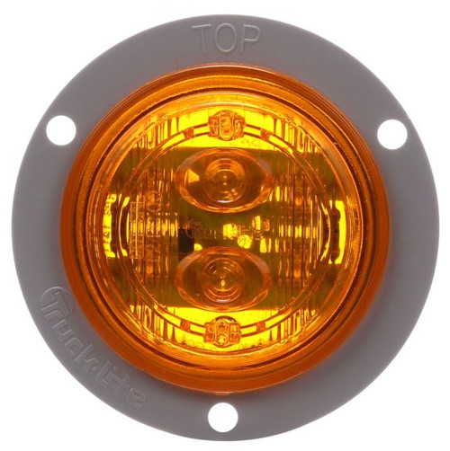 30091Y 30 SERIES, LOW PROFILE, LED, YELLOW ROUND, 6 DIODE, MARKER CLEARANCE LIGHT, PC, GRAY POLYCARBONATE FLUSH MOUNT, FIT 'N FORGET M/C, FEMALE PL-10, 12V, KIT