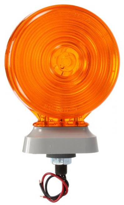 3853AA SIGNAL-STAT, KNOCK DOWN, INCANDESCENT, YELLOW/YELLOW ROUND, 1 BULB, DUAL FACE, 2 WIRE, PEDESTAL LIGHT, 1 STUD, YELLOW, STRIPPED END