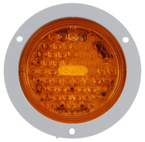 44213Y SUPER 44, LED, STROBE, 42 DIODE, ROUND YELLOW, GRAY FLANGE MOUNT, FIT 'N FORGET S.S., 12V