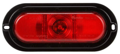 66256R SUPER 66, LED, RED, OVAL, 1 DIODE, STOP/TURN/TAIL, BLACK FLANGE MOUNT, FIT 'N FORGET S.S., 12V