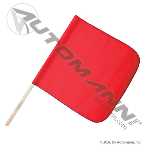 571.SF1801D 18" X 18": RED FLAG WITH DOWEL
