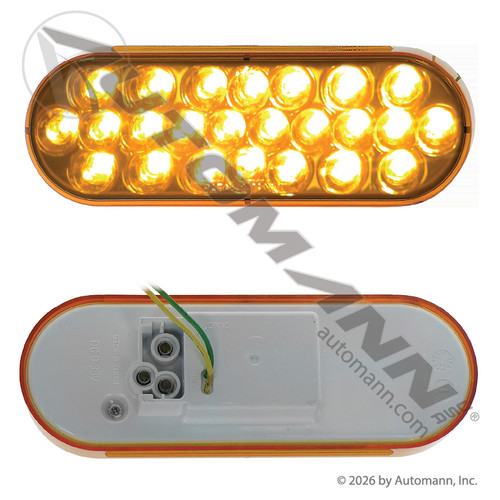 571.LD68A24-1 AMBER STROBE WARNING LIGHT LAMP OVAL 6" 24 DIODE