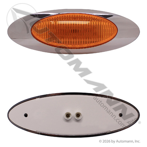 571.LD27A16 AMBER LED MARKER LAMP W/ CHROME BEZEL 2"
