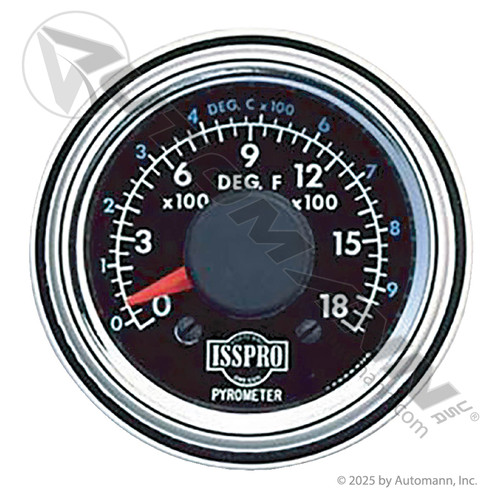 ISSR607P CHROME PYROMETER GAUGE 2-1/16 DIAMETER "1800F