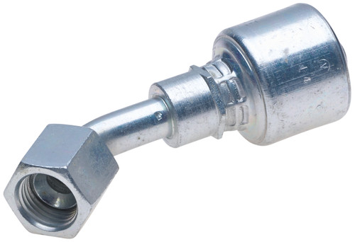 Gates G25175-1616 - MegaCrimp Female JIC 37 Flare Swivel 45 Bent Tube Hydraulic Coupling