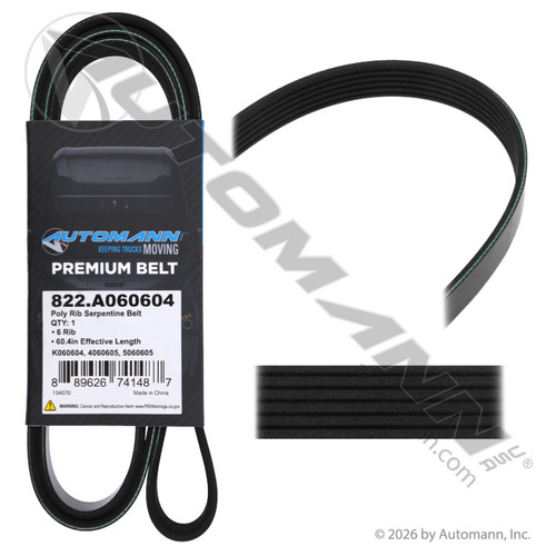 822.A060604 POLY RIB SERPENTINE BELT