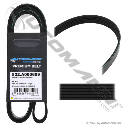 822.A060609 POLY RIB SERPENTINE BELT