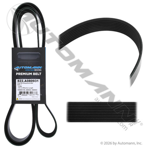 822.A080931 POLY RIB SERPENTINE BELT