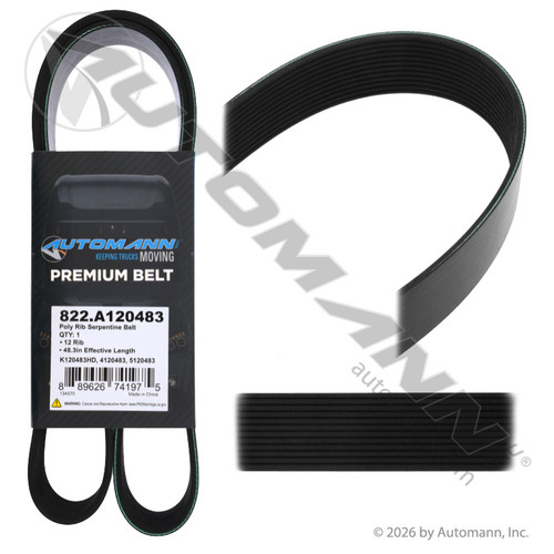 822.A120483 POLY RIB SERPENTINE BELT
