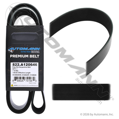 822.A120646 POLY RIB SERPENTINE BELT