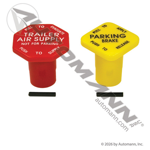 Automann 170.12745 - Red & Yellow Air Brake Knob Kit