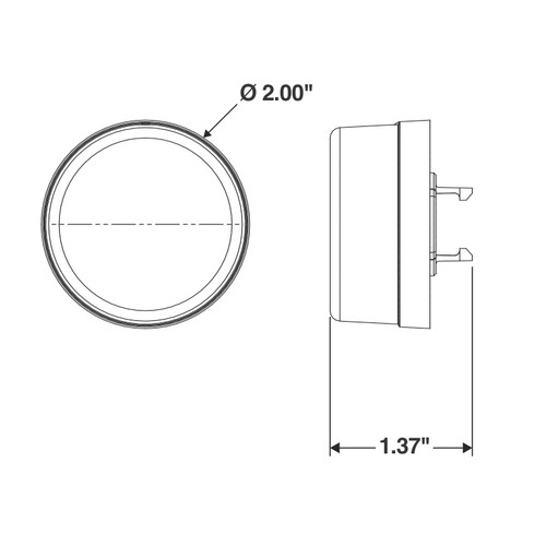 30286Y AMBER LED 2" ROUND SELF FLASHING STROBE LAMP