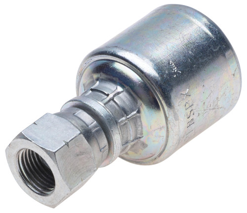 Gates G25830-0606 - MegaCrimp Female British Standard Parallel Pipe O-Ring Swivel Hydraulic Coupling