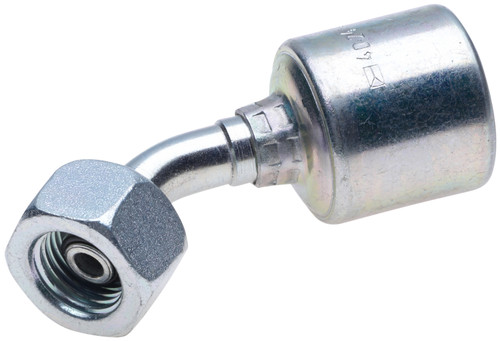 Gates G25831-0606 - MegaCrimp Female British Standard Parallel Pipe O-Ring Swivel 45 Bent Tube Hydraulic Coupling