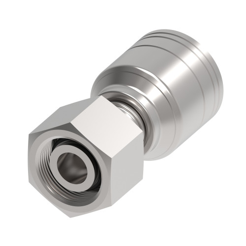 Aeroquip 1A32DL20 - Hose End Crimp Straight 24 Degree DKO Swivel Light Duty