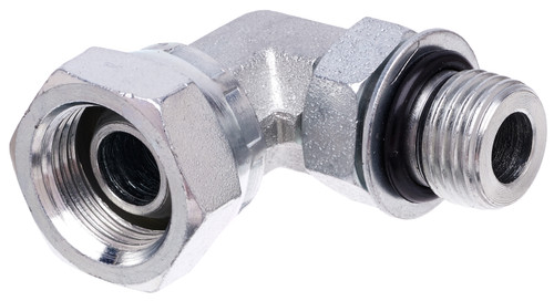 Gates G60289-1412 - SAE to SAE Male O-Ring Boss to Female Pipe Swivel NPSM 90 Hydraulic Adapter