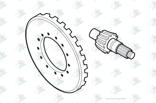 Euroricambi 24171011 - Crown Wheel/Pinion 39:9 for Dana-Spicer 95578