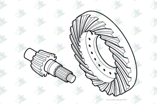 Euroricambi 24171012 - Crown Wheel/Pinion 39:9 for Dana-Spicer 98101