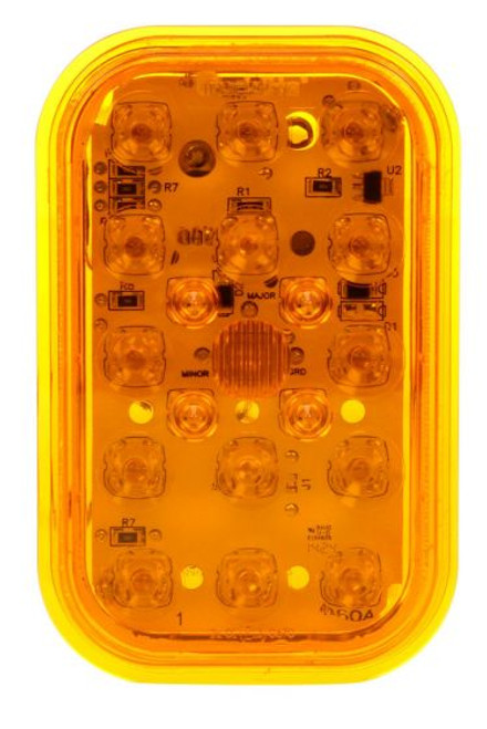 45934Y 45 SERIES, EUROPEAN APPROVED, LED, YELLOW RECTANGULAR, 19 DIODE, REAR TURN SIGNAL, HARDWIRED, .180 BULLET, 12-24V