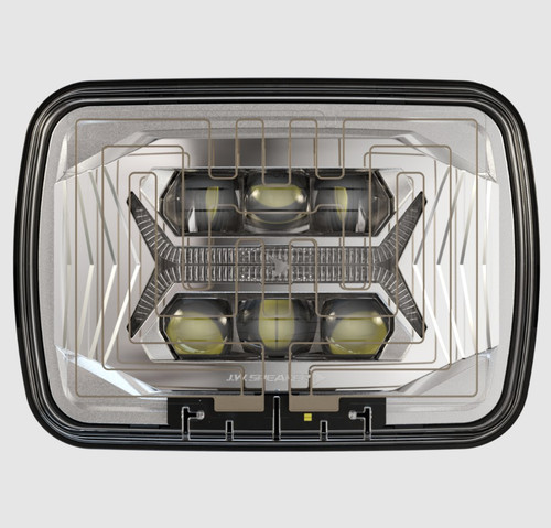 JW Speaker 0562621 - 12-24V DOT/ECE LED RHT High & Low Beam Heated Headlight with Front Position with Chrome Bezel
