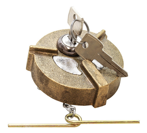 Tectran 9118L - Locking Fuel Cap, Brass, 2-1/2 Inch Dia, Female Threads