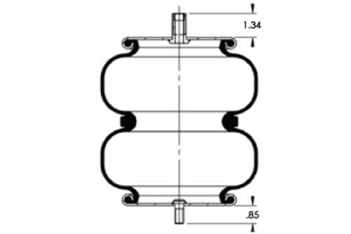 AS-4706 AIR SPRING DOUBLE CONVOLUTED