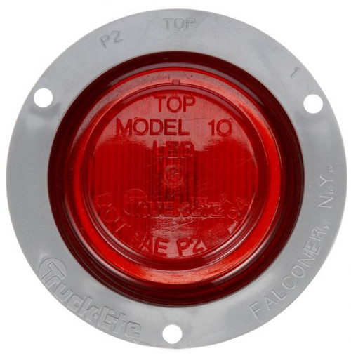 10051R3 10 SERIES, LED, RED ROUND, 2 DIODE, MARKER CLEARANCE LIGHT, P2, GRAY POLYCARBONATE FLANGE MOUNT, FIT 'N FORGET M/C, FEMALE PL-10, 12V, KIT, BULK