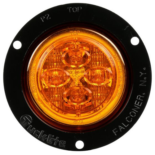 10288Y3 10 SERIES, LOW PROFILE, LED, YELLOW ROUND, 8 DIODE, MARKER CLEARANCE LIGHT, PC, BLACK POLYCARBONATE FLUSH MOUNT, PL-10, 12V, BULK