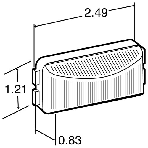 Truck-Lite 15200C3 - 15 Series Incandescent One Bulb Rectangular Clear Utility Light, PL-10, 12V, Bulk