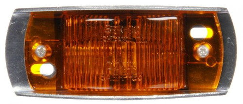26315Y3 26 SERIES, ARMORED, INCANDESCENT, YELLOW RECTANGULAR, 1 BULB, MARKER CLEARANCE LIGHT, P2, SILVER STEEL BRACKET MOUNT, HARDWIRED, STRIPPED END, 12V, BULK