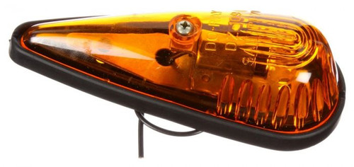 Truck-Lite 26765Y3 - 26 Series Incandescent Yellow Triangular Marker Clearance Light, Black Rubber 2 Screw, Socket Assembly, Stripped End, 12V, Bulk
