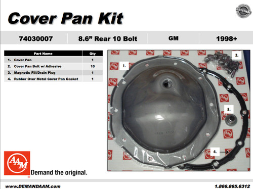 American Axle 74030007 - GM 8.5/8.6 inch Differential Cover Kit With Plug, Brackets, Gasket, And Bolts
