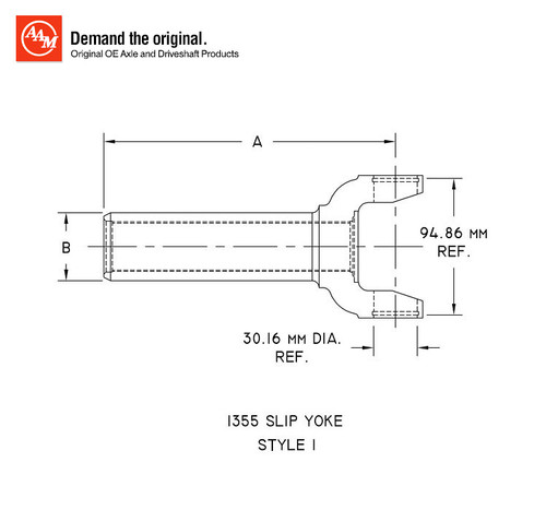 American Axle 40055448 - 1355 Series Slip Yoke