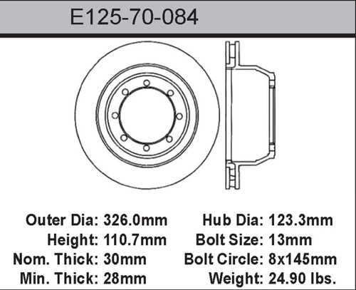 Bendix E12570084 - Premium E350/E450 Rear Rotor for Ford