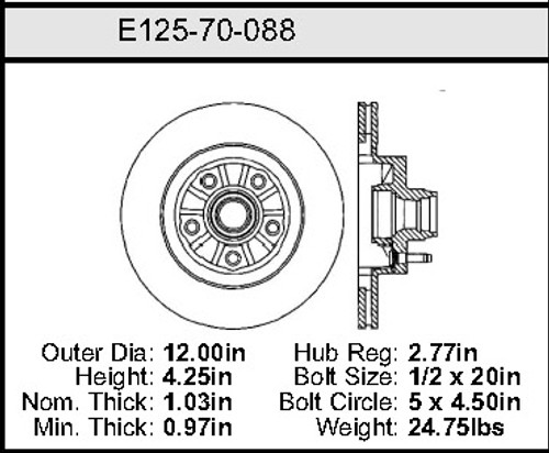 Bendix E12570088 - Premium Front Brake Rotor for Ford Explorer
