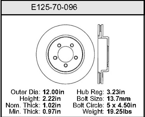 Bendix E12570096 - Premium Front Brake Rotor for Ford Explorer