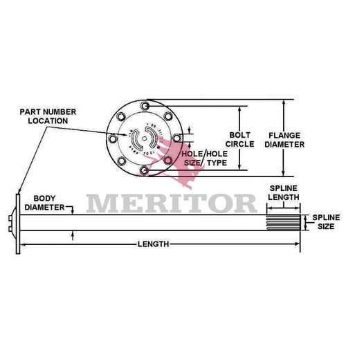 3202K9501 DRIVE AXLE - AXLE SHAFT