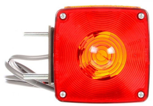 4805AY116 SIGNAL-STAT, INCANDESCENT, RED/YELLOW SQUARE, 2 BULB, LH, DUAL FACE, VERTICAL MOUNT, SIDE MARKER, 3 WIRE, PEDESTAL LIGHT, 2 STUD, PACKARD 12052457