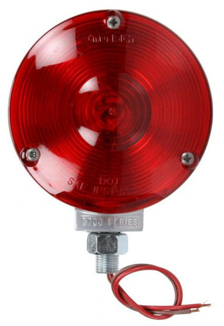3710 SIGNAL-STAT, INCANDESCENT, RED ROUND, 1 BULB, SINGLE FACE, 2 WIRE, PEDESTAL LIGHT, 1 STUD/SHOCK MOUNT, GRAY, STRIPPED END