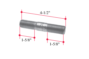 Flagg HS36 - 7/8''x14TX9T Hendrickson Saddle Stud for Truck Trailers